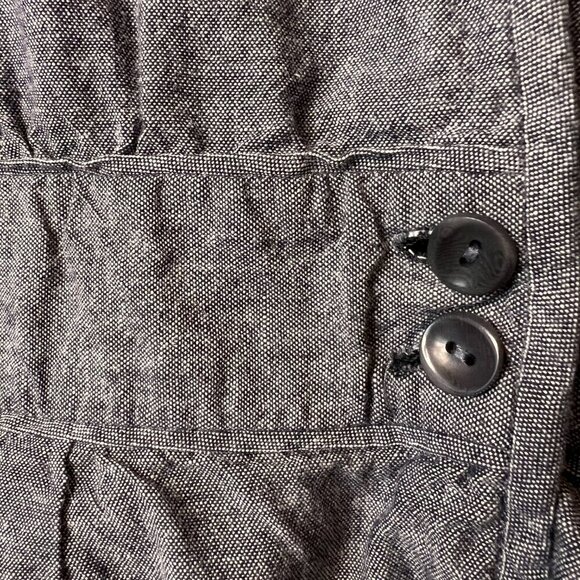 Eileen Fisher Jacket Womens Size Small Peplum Stand Collar 100% Cotton Chambray - Picture 11 of 15